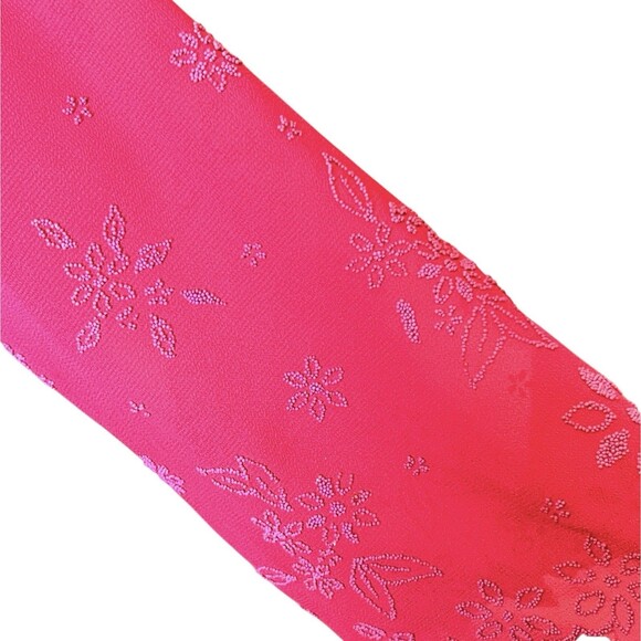 Hot Pink Chiffon Open Front  Kimono Style Coverup Sz XL Embroidered Sleeve Fancy - Picture 2 of 6